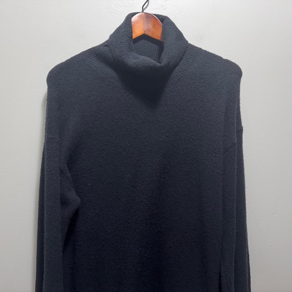 J Crew Black Merino Wool Turtleneck Long Sleeve Dress Size Large - Picture 3 of 11